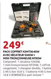 Rural Master Pack coffret ksmt36-65w avec sécateur s365w+ mini-tronçonneuse mt65w offre