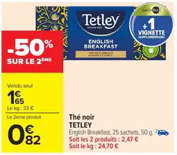 Carrefour Market TETLEY Thé noir offre
