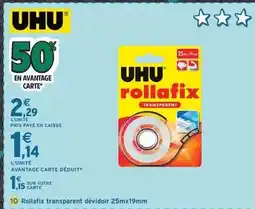 Intermarché Contact Uhu - rollafix transparent dévidoir offre