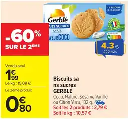 Carrefour Market GERBLÉ Biscuits sa ns sucres offre