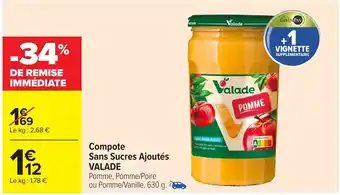 Carrefour Market VALADE Compote Sans Sucres Ajoutés offre