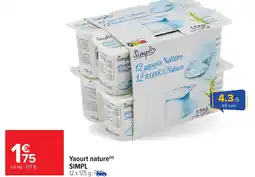 Carrefour Market SIMPL Yaourt nature offre