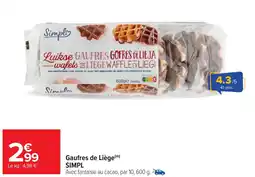 Carrefour Market SIMPL Gaufres de Liège offre
