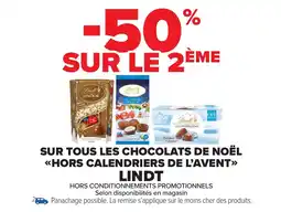 Carrefour Market LINDT Sur tous les chocolats de noël <<hors calendriers de l'avent>> offre