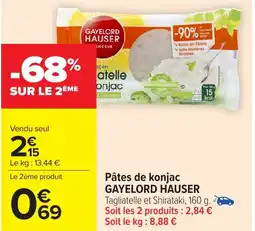 Carrefour Market GAYELORD HAUSER Pâtes de konjac offre
