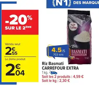 Carrefour Market CARREFOUR EXTRA Riz Basmati offre