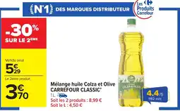 Carrefour Market CARREFOUR CLASSIC Mélange huile Colza et Olive offre