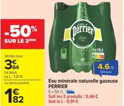 Carrefour Market PERRIER Eau minérale naturelle gazeuse offre