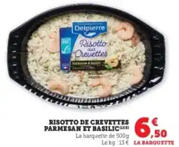 Super U Risotto de crevettes parmesan et basilic offre