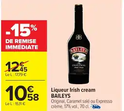Carrefour Market BAILEYS Liqueur Irish cream offre
