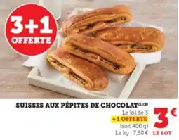 Super U Suisses aux pépites de chocolat offre