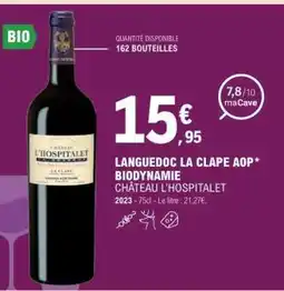 E.Leclerc LANGUEDOC LA CLAPE AOP* BIODYNAMIE offre