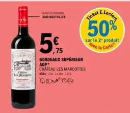 E.Leclerc Bordeaux Supérieur AOP* Château Les Marcottes offre