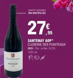 E.Leclerc SANTENAY AOP CLOSERIE DES POINTEAUX offre