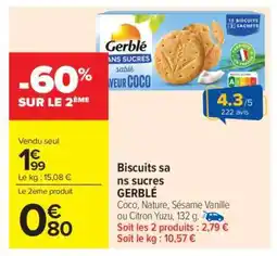 Carrefour Market Biscuits sans sucres GERBLÉ offre