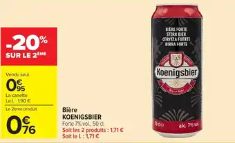 Carrefour Market KOENIGSBIER Bière offre