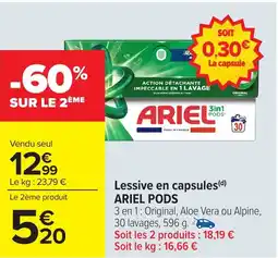Carrefour Market ARIEL PODS Lessive en capsules offre