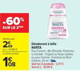 Carrefour Market NARTA Déodorant à bille offre