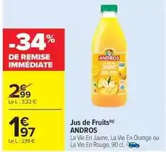 Carrefour Andros - jus de fruits offre