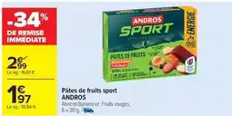 Carrefour Andros - pâtes de fruits sport offre