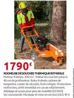 Rural Master Rogneuse de souches thermique rst4050le offre