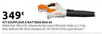 Rural Master Stihl - kit souffleur a batterie bga 60 offre
