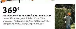 Rural Master Kit taille-haies perche à batterie hla 56 offre
