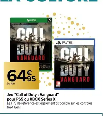 Jeu "Call of Duty : Vanguard" Pour PS5 ou XBOX Series