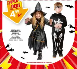 Trafic Costume de squelette ou sorciere offre