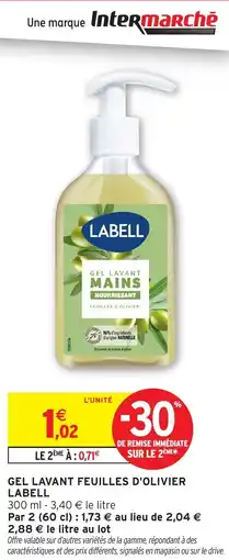 Intermarché Gel lavant feuilles d'olivier labell offre