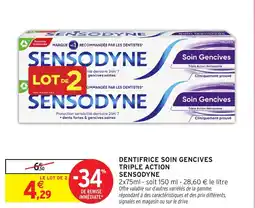 Intermarché Dentifrice soin gencives triple action sensodyne offre