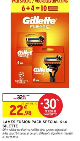 Intermarché Lames fusion pack special 6 4 gilette offre