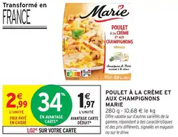 Intermarché Poulet à la crème et aux champignons marie offre