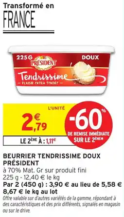Intermarché Beurrier tendrissime doux président offre