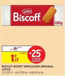 Intermarché Biscuit bicoff speculoos original lotus offre