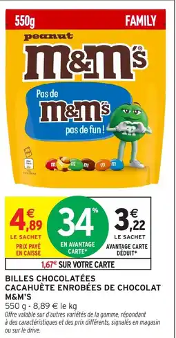 Intermarché Billes chocolatées cacahuète enrobées de chocolat m&m's offre