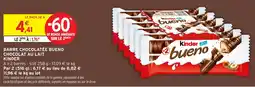 Intermarché Barre chocolatée bueno chocolat au lait kinder offre
