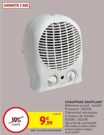 Intermarché Chauffage soufflant offre