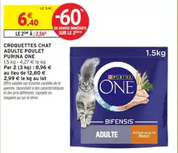 Intermarché Croquettes chat adulte poulet purina one offre