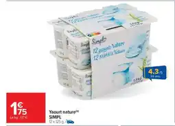 Carrefour Market Yaourt nature SIMPL offre