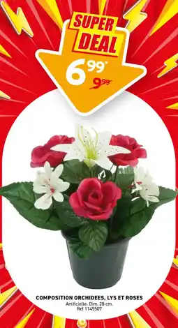 Trafic Composition orchidees, lys et roses offre