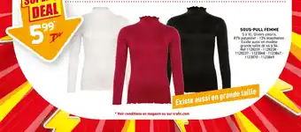 Trafic Sous-pull femme offre