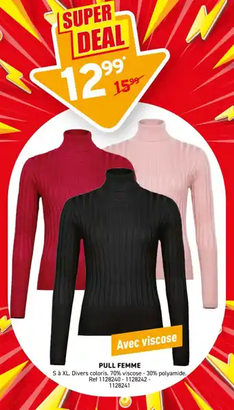 Trafic Pull femme offre