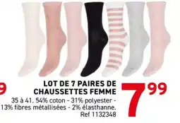 Trafic Lot de 7 paires de chaussettes femme offre