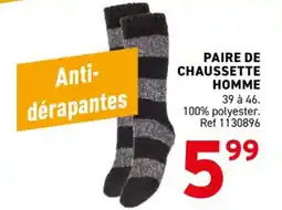 Trafic PAIRE DE CHAUSSETTE HOMME offre