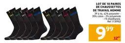 Trafic Lot de 10 paires de chaussettes de travail homme offre