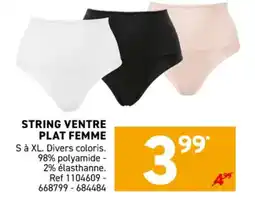 Trafic String ventre plat femme offre