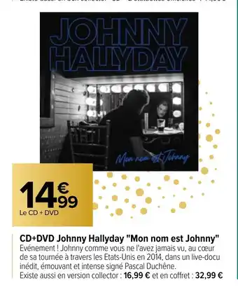 CD+DVD Johnny Hallyday "Mon Nom Est Johnny"