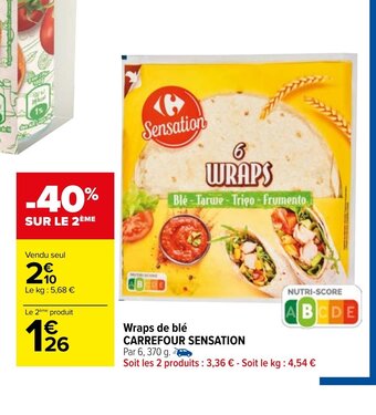 Carrefour Wraps De Blè Carrefour Sensation offre