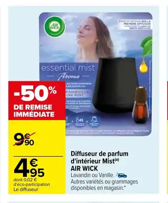 Carrefour Diffuseur De Parfum D'intèrieur Mist Air Wicj offre